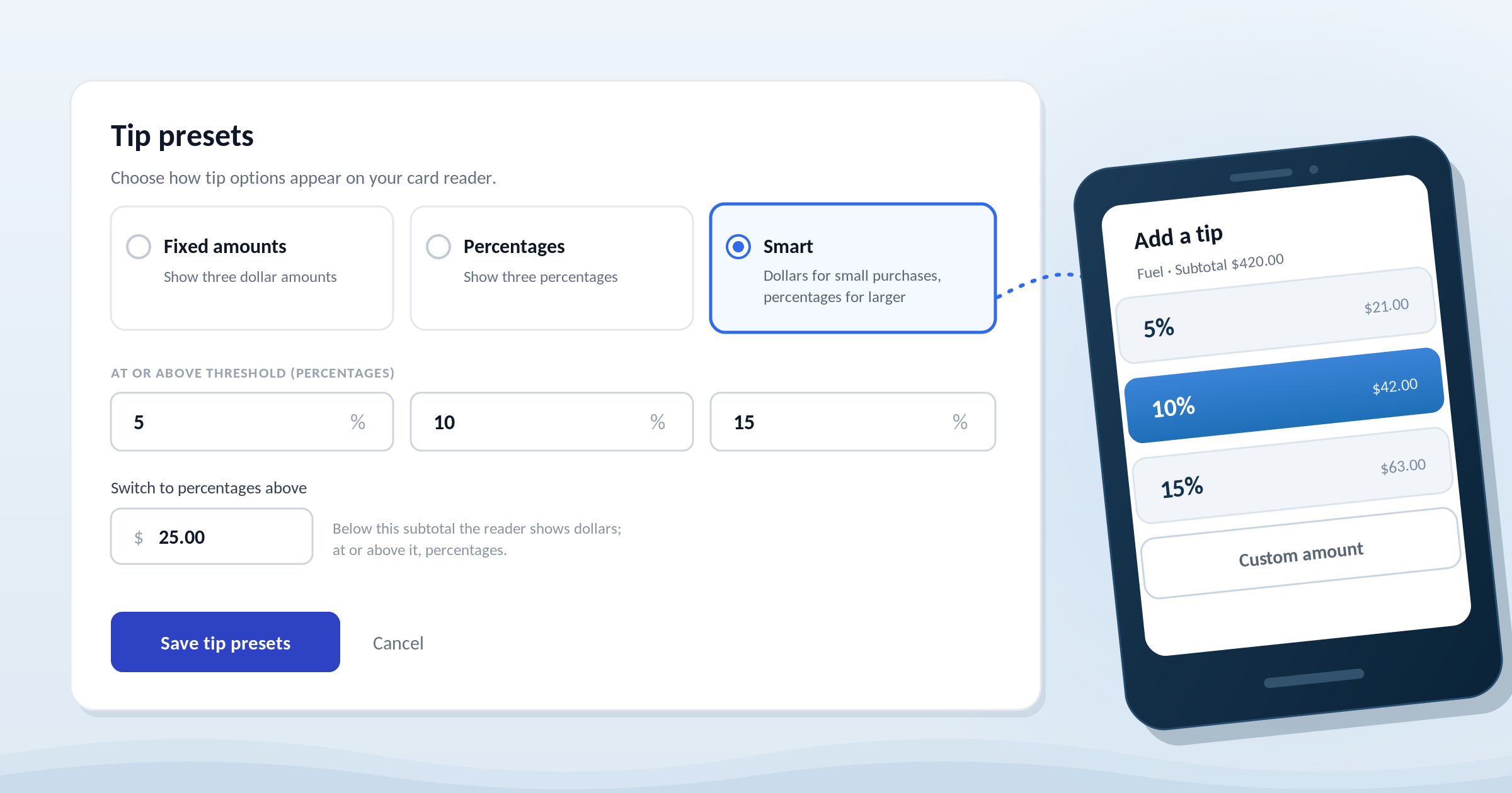 dockwa tip settings
