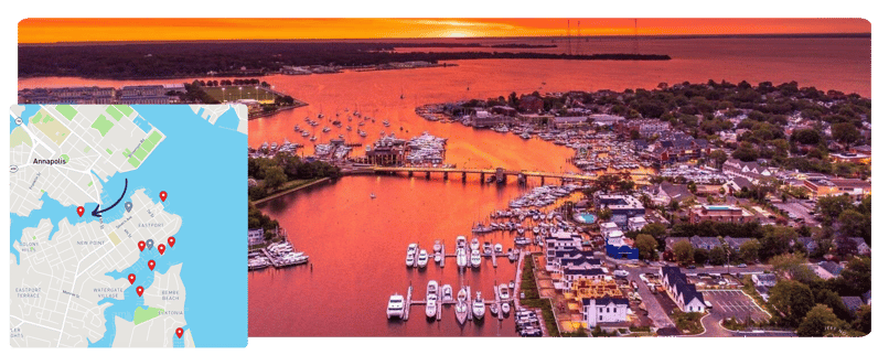 South Annapolis Yacht Center at Sunset