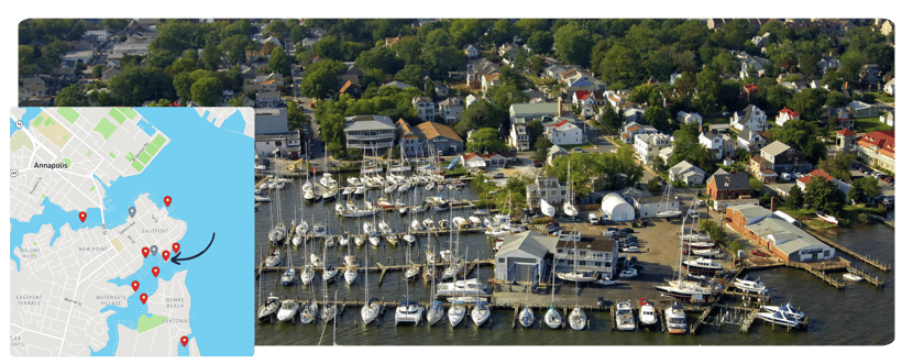 astport Yacht Center offers marine services at their boatyard