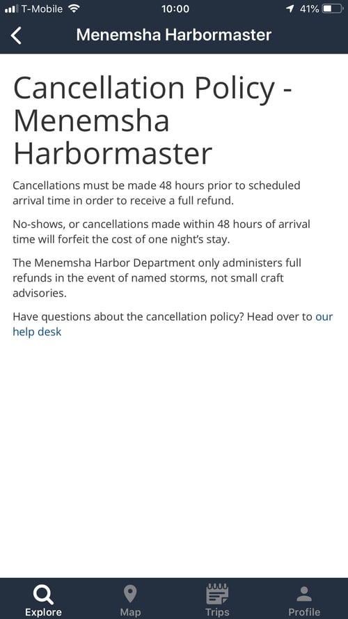 Menemsha Harbormaster Cancellation Policy