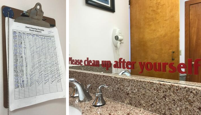 Marina Bathrooms Cleaning Checklist