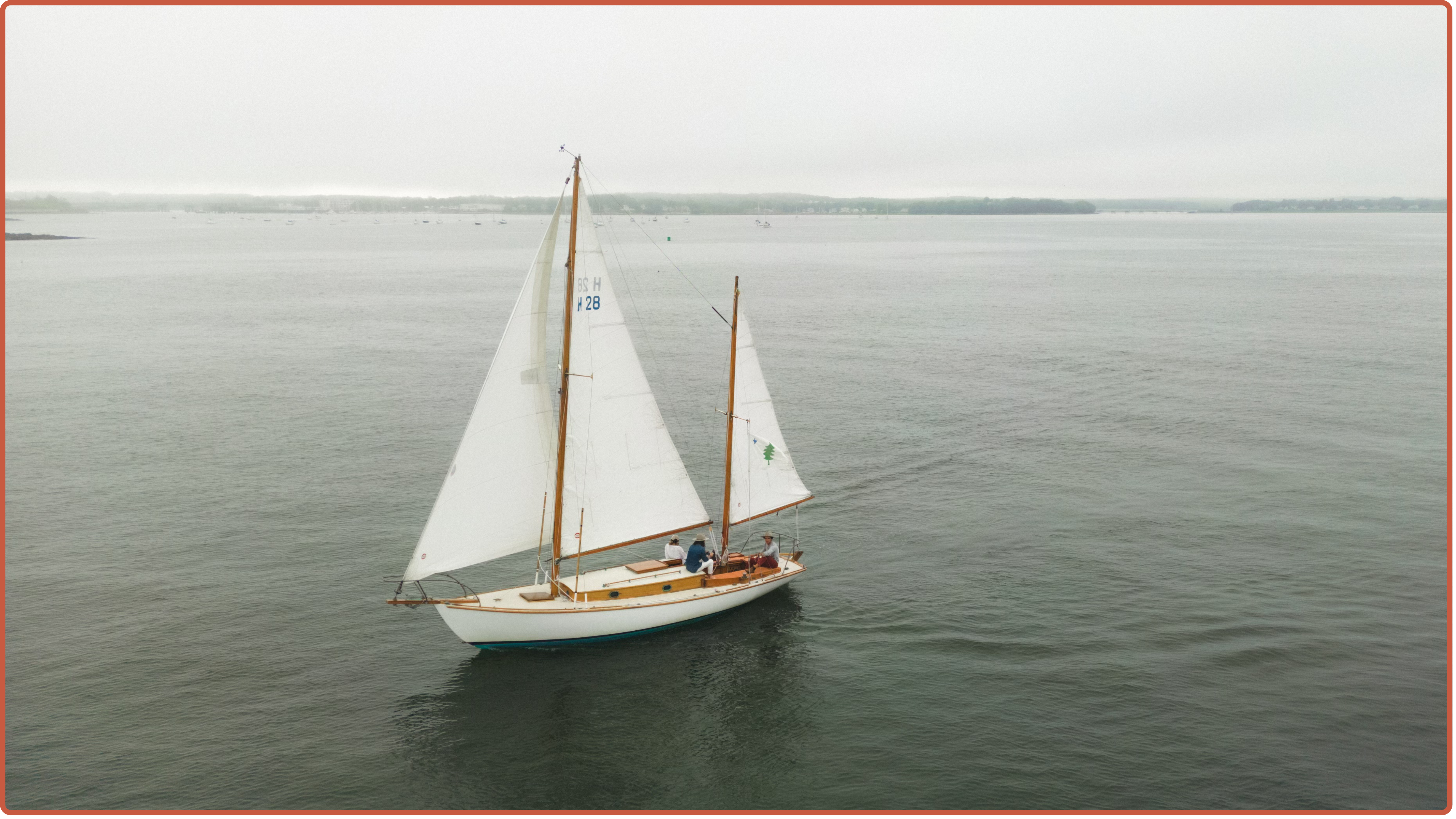 Holiday a Herreshoff H-28 sailing in Maine