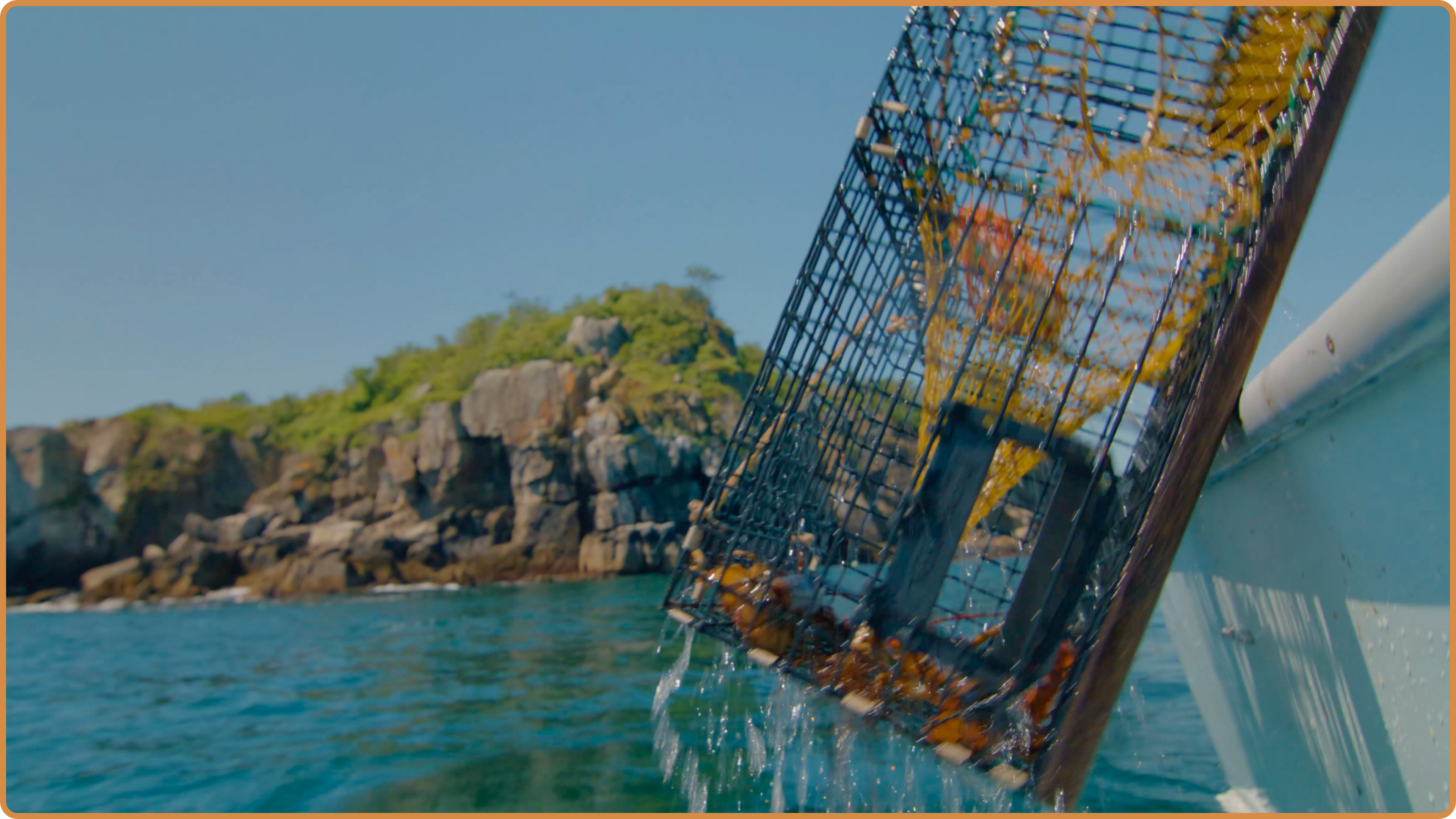 Hauling lobster traps in Maine