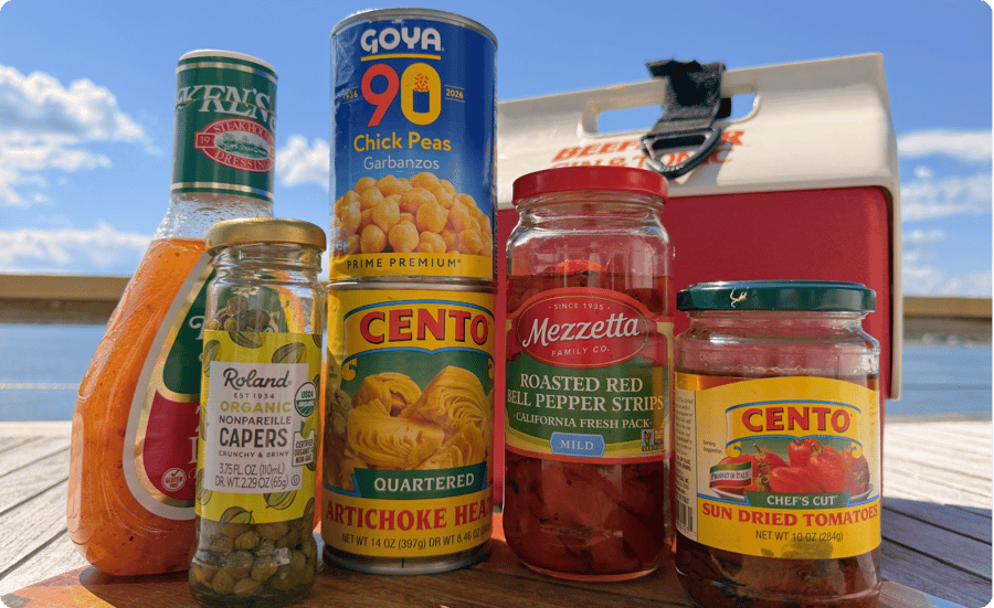 Chick pea make ahead salad ingredients