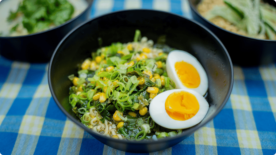 frozen veggie ramen - perfect for boating