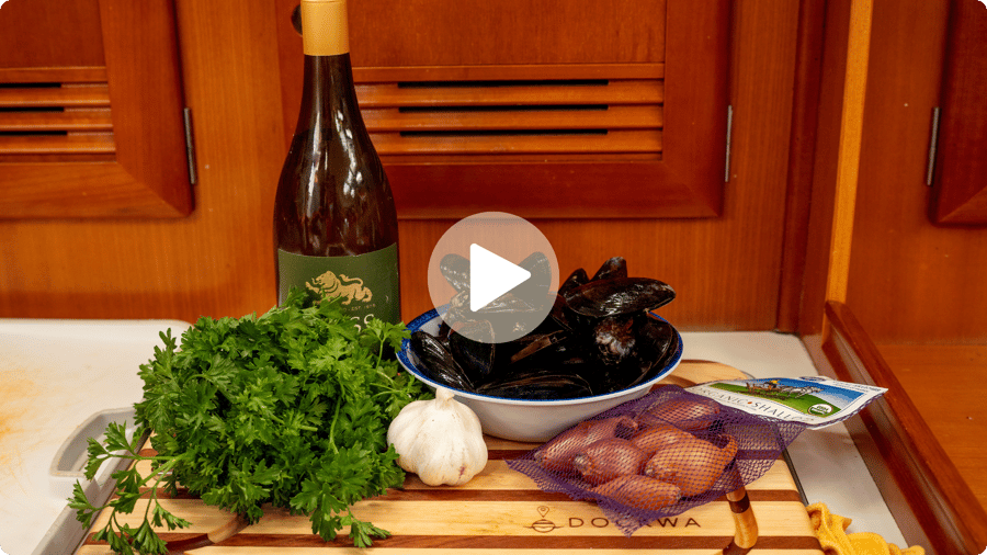Ingredients needed to cook mussels
