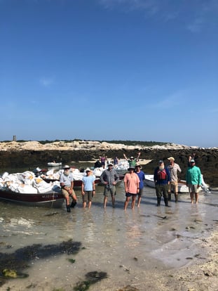 Volunteers after cleanup on Smuttynose