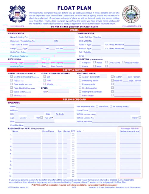 How To Create a Float Plan