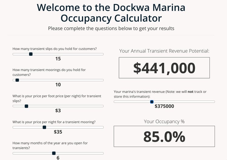 occupancy calculator screenshot