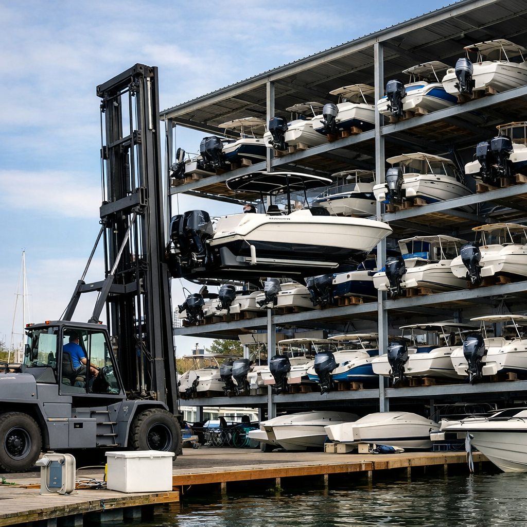 a dry stack operation at a marina-1